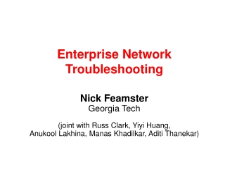 Enterprise Network Troubleshooting