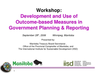 Workshop: Development and Use of Outcome-based Measures in Government Planning &amp; Reporting