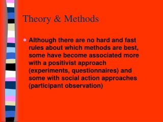 Theory &amp; Methods