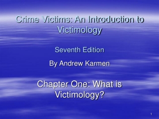 Crime Victims: An Introduction to Victimology Seventh Edition