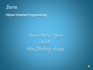 char data type and the String class