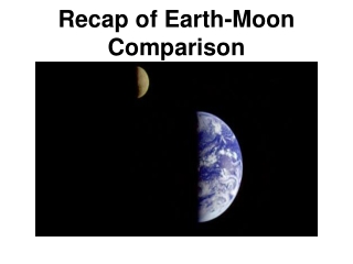 Recap of Earth-Moon  Comparison