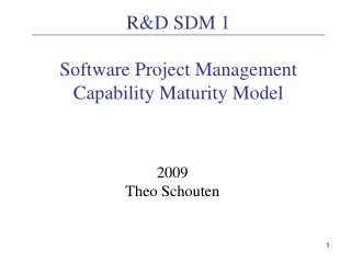 R&amp;D SDM 1 Software Project Management Capability Maturity Model