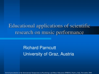 Educational applications of scientific research on music performance