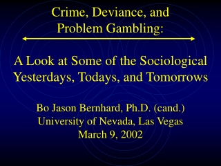 Sociological and Criminological Perspectives