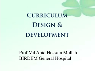 Curriculum Design &amp; development