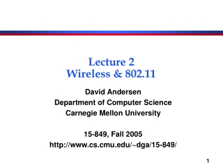 Lecture 2 Wireless &amp; 802.11