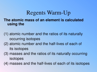 Regents Warm-Up