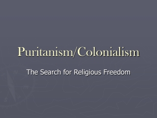 Puritanism/Colonialism