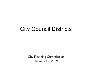 City Council Districts