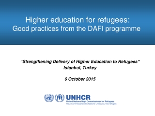 Higher education for refugees: Good practices from the DAFI programme