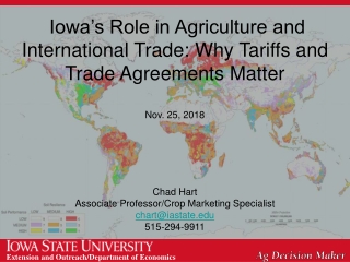 Iowa’s Role in Agriculture and International Trade: Why Tariffs and Trade Agreements Matter