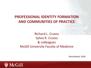 PROFESSIONAL IDENTITY FORMATION AND COMMUNITIES OF PRACTICE