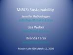 MiBLSi Sustainability