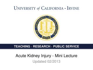 Acute Kidney Injury - Mini Lecture