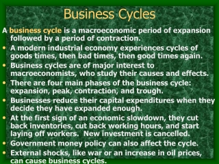 Business Cycles