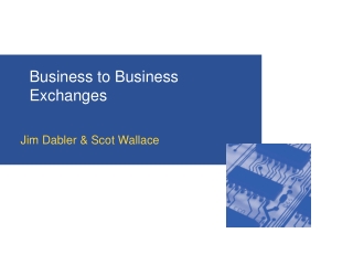 Business to Business Exchanges