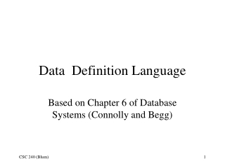 Data  Definition Language