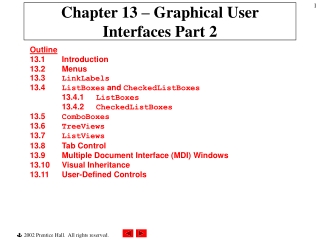 Chapter 13 – Graphical User Interfaces Part 2