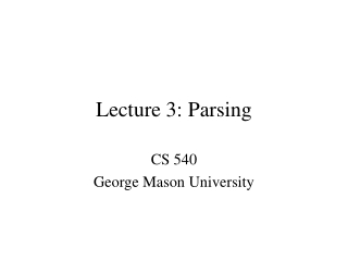 Lecture 3: Parsing