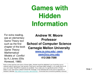 Games with Hidden Information