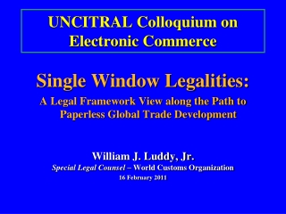 UNCITRAL Colloquium on Electronic Commerce