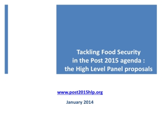 Tackling Food Security  in the Post 2015 agenda :  the High Level Panel proposals