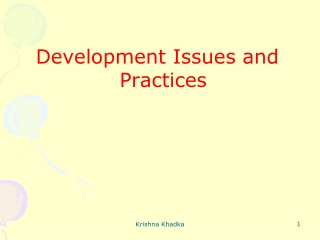 Development Issues and Practices