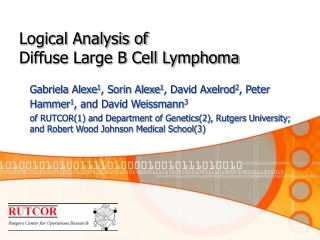 Logical Analysis of  Diffuse Large B Cell Lymphoma