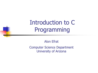 Introduction to C Programming