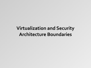 Virtualization and Security Architecture Boundaries