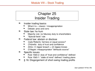 Chapter 25 Insider Trading