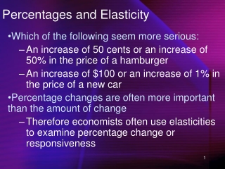 Percentages and Elasticity