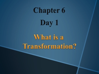 What is a  Transformation?