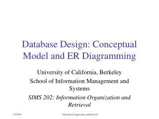 Database Design: Conceptual Model and ER Diagramming