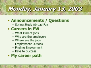 Monday, January 13, 2003