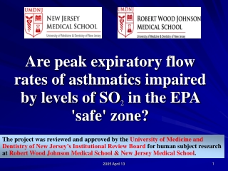 Are peak expiratory flow rates of asthmatics impaired by levels of SO 2  in the EPA 'safe' zone?