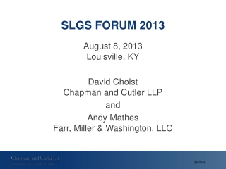 SLGS FORUM 2013