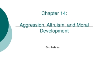 Chapter 14:  Aggression, Altruism, and Moral Development