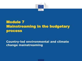 Module 7 Mainstreaming in the budgetary process