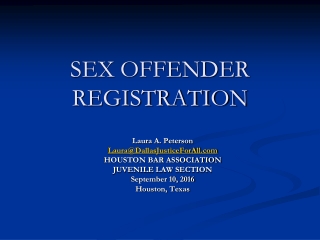 SEX OFFENDER REGISTRATION