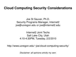 Cloud Computing Security Considerations