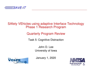 Task 5: Cognitive Distraction John D. Lee University of Iowa January 1, 2020