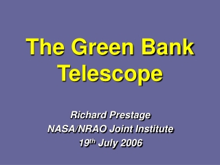 The Green Bank Telescope