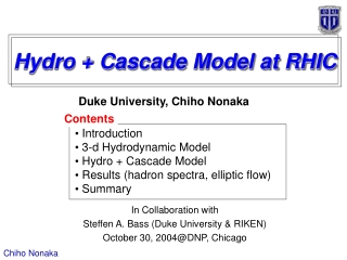 Hydro + Cascade Model at RHIC