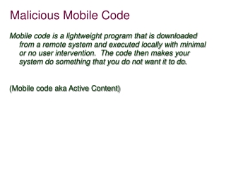 Malicious Mobile Code