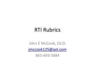 RTI Rubrics