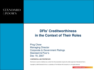 DFIs' Creditworthiness  in the Context of Their Roles