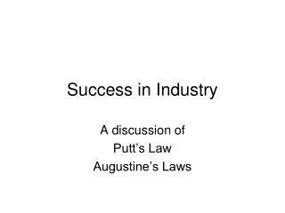 Success in Industry