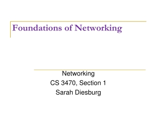 Foundations of Networking